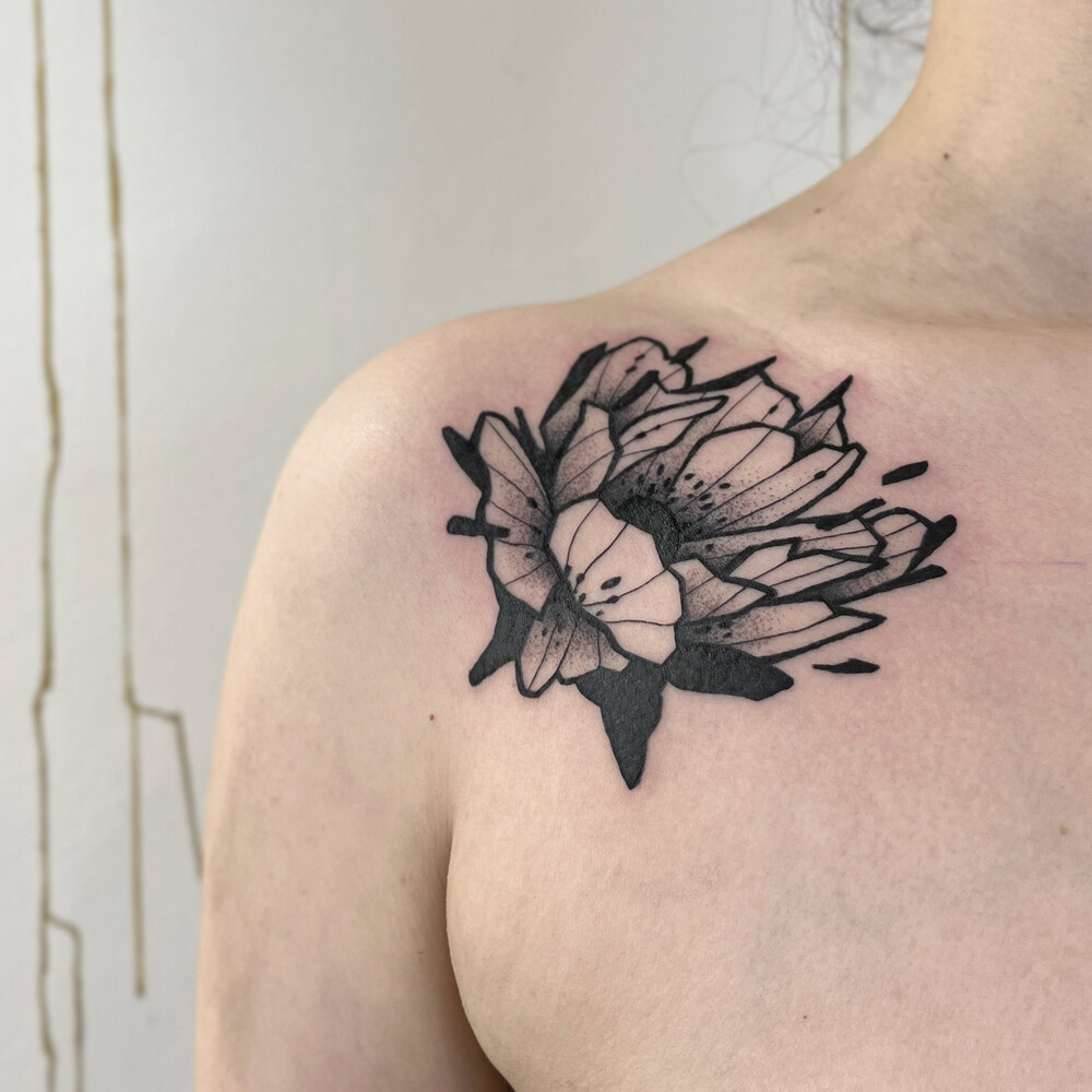 Abstract Flower Tattoo by Christian Eisenhofer
